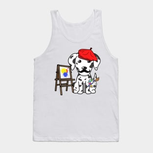 Funny dalmatian is a painter Tank Top